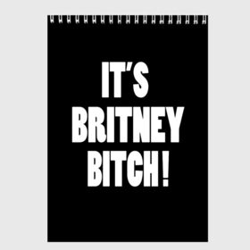 Скетчбук с принтом Its Britney Bitch в Новосибирске, 100% бумага
 | 48 листов, плотность листов — 100 г/м2, плотность картонной обложки — 250 г/м2. Листы скреплены сверху удобной пружинной спиралью | baby one more time | britney spears | oops | бритни спирс