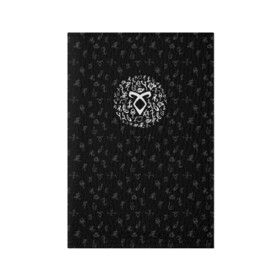 Обложка для паспорта матовая кожа с принтом Runes в Новосибирске, натуральная матовая кожа | размер 19,3 х 13,7 см; прозрачные пластиковые крепления | freeform | shadowhunters | доминик шервуд | клэри фрэй | кэтрин макнамара | фэнтази