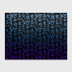 Обложка для студенческого билета с принтом Blue runes в Новосибирске, натуральная кожа | Размер: 11*8 см; Печать на всей внешней стороне | freeform | shadowhunters | доминик шервуд | клэри фрэй | кэтрин макнамара | фэнтази
