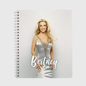 Тетрадь с принтом Britney _ в Новосибирске, 100% бумага | 48 листов, плотность листов — 60 г/м2, плотность картонной обложки — 250 г/м2. Листы скреплены сбоку удобной пружинной спиралью. Уголки страниц и обложки скругленные. Цвет линий — светло-серый
 | baby one more time | britney spears | oops | бритни спирс