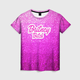 Женская футболка 3D с принтом Britney Bitch _pink в Новосибирске, 100% полиэфир ( синтетическое хлопкоподобное полотно) | прямой крой, круглый вырез горловины, длина до линии бедер | baby one more time | britney spears | oops | бритни спирс