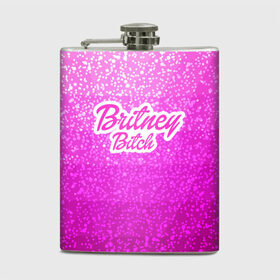 Фляга с принтом Britney Bitch _pink в Новосибирске, металлический корпус | емкость 0,22 л, размер 125 х 94 мм. Виниловая наклейка запечатывается полностью | Тематика изображения на принте: baby one more time | britney spears | oops | бритни спирс