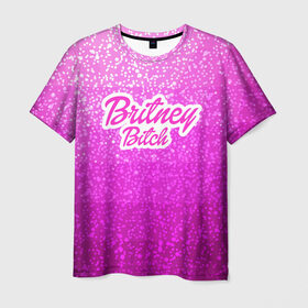 Мужская футболка 3D с принтом Britney Bitch _pink в Новосибирске, 100% полиэфир | прямой крой, круглый вырез горловины, длина до линии бедер | baby one more time | britney spears | oops | бритни спирс