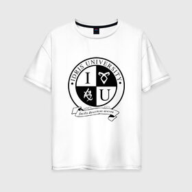 Женская футболка хлопок Oversize с принтом Idris University в Новосибирске, 100% хлопок | свободный крой, круглый ворот, спущенный рукав, длина до линии бедер
 | freeform | shadowhunters | доминик шервуд | клэри фрэй | кэтрин макнамара | фэнтази