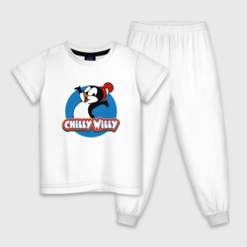 Детская пижама хлопок с принтом Чилли Вилли в Новосибирске, 100% хлопок |  брюки и футболка прямого кроя, без карманов, на брюках мягкая резинка на поясе и по низу штанин
 | chili vili | chilli willi | chilly willy | пингвин | пингвиненок | чили вили | чилли вилли