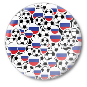 Значок с принтом Футбольный Поп арт Россия в Новосибирске,  металл | круглая форма, металлическая застежка в виде булавки | pop art | style | безумство | комикс | микс | поп арт | футбол | яркие | яркое | яркости