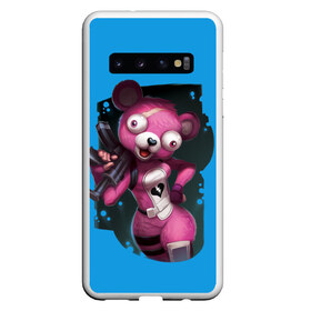 Чехол для Samsung Galaxy S10 с принтом Cuddle Team Leader в Новосибирске, Силикон | Область печати: задняя сторона чехла, без боковых панелей | battle royale | cuddle | fortnite | leader | битва | королевская | ниндзя | розовый медведь | фортнайт