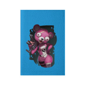 Обложка для паспорта матовая кожа с принтом Cuddle Team Leader в Новосибирске, натуральная матовая кожа | размер 19,3 х 13,7 см; прозрачные пластиковые крепления | battle royale | cuddle | fortnite | leader | битва | королевская | ниндзя | розовый медведь | фортнайт