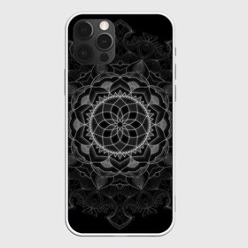 Чехол для iPhone 12 Pro Max с принтом Мандала в Новосибирске, Силикон |  | black | circle | draw | flower | ink | mandala | ornament | pattern | абстракт | геометрия | жизнь | круг | круговой | орнамент | паттерн | симметрия | узоры | цветок | чернила