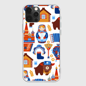 Чехол для iPhone 12 Pro Max с принтом Традиционный поп арт в Новосибирске, Силикон |  | Тематика изображения на принте: pop art | style | балалайка | матрешка | медведь | поп арт | яркие | яркое