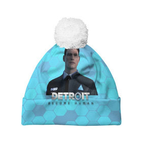 Шапка 3D c помпоном с принтом Detroit: Become Human в Новосибирске, 100% полиэстер | универсальный размер, печать по всей поверхности изделия | Тематика изображения на принте: android | connor | dbh | detroit | detroit become human | deviant | game | gamer | андроид | девиант | детройт | игра | коннор