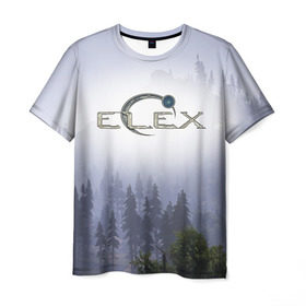 Мужская футболка 3D с принтом Elex в Новосибирске, 100% полиэфир | прямой крой, круглый вырез горловины, длина до линии бедер | 