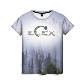 Женская футболка 3D с принтом Elex в Новосибирске, 100% полиэфир ( синтетическое хлопкоподобное полотно) | прямой крой, круглый вырез горловины, длина до линии бедер | 