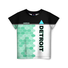 Детская футболка 3D с принтом Detroit: Become Human в Новосибирске, 100% гипоаллергенный полиэфир | прямой крой, круглый вырез горловины, длина до линии бедер, чуть спущенное плечо, ткань немного тянется | android | dbh | detroit | detroit become human | deviant | game | gamer | андроид | девиант | детройт | игра | костюм