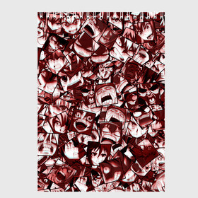 Скетчбук с принтом Ярость аниме в Новосибирске, 100% бумага
 | 48 листов, плотность листов — 100 г/м2, плотность картонной обложки — 250 г/м2. Листы скреплены сверху удобной пружинной спиралью | ahegao | anime | manga | злость | комиксы | красный | крик | лица | лицо | манга | паттрен | фрагменты
