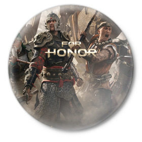 Значок с принтом FOR HONOR в Новосибирске,  металл | круглая форма, металлическая застежка в виде булавки | Тематика изображения на принте: for honor | викинги | игра | рыцари | средневековье | япония