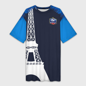Платье-футболка 3D с принтом Сборная Франции форма (exc.) в Новосибирске,  |  | exclusive | france | сборная франции | форма | франция | футбол | чемпион | чемпионат мира | чм