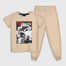 Детская пижама хлопок с принтом Gears of War_ в Новосибирске, 100% хлопок |  брюки и футболка прямого кроя, без карманов, на брюках мягкая резинка на поясе и по низу штанин
 | Тематика изображения на принте: 