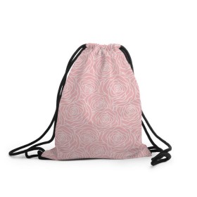 Рюкзак-мешок 3D с принтом Розовые розы в Новосибирске, 100% полиэстер | плотность ткани — 200 г/м2, размер — 35 х 45 см; лямки — толстые шнурки, застежка на шнуровке, без карманов и подкладки | розы | цветы