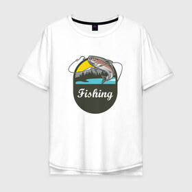 Мужская футболка хлопок Oversize с принтом Рыбалка в Новосибирске, 100% хлопок | свободный крой, круглый ворот, “спинка” длиннее передней части | ловить рыбу | на рыбалку | охота | природа | рыба | рыбак | рыбалка