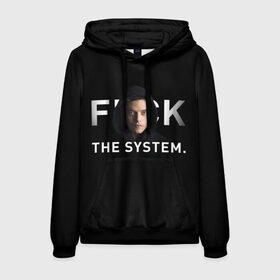 Мужская толстовка 3D с принтом F*ck The System / Mr. Robot в Новосибирске, 100% полиэстер | двухслойный капюшон со шнурком для регулировки, мягкие манжеты на рукавах и по низу толстовки, спереди карман-кенгуру с мягким внутренним слоем. | society | system | систему