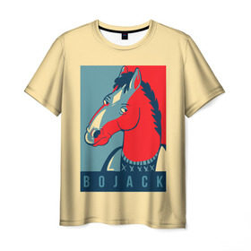 Мужская футболка 3D с принтом Конь БоДжек #2 в Новосибирске, 100% полиэфир | прямой крой, круглый вырез горловины, длина до линии бедер | bojack | horesman | horseman | netflix | бо | боджек | ванда | джек | диана | конь | кэралин | лин | лошадь | нетфликс | пирс | сара | тод | тодд | чавез