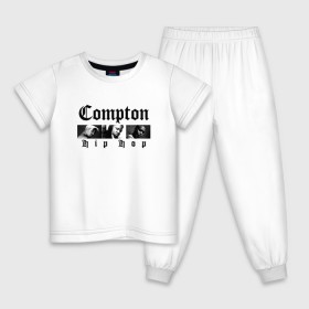 Детская пижама хлопок с принтом Compton hip-hop в Новосибирске, 100% хлопок |  брюки и футболка прямого кроя, без карманов, на брюках мягкая резинка на поясе и по низу штанин
 | Тематика изображения на принте: 2pac | 2pak | 2пак | biggie smalls | makaveli | shakur | the notorious b.i.g. | thug life | tupac | амару | биги смолс | ганста | гето | гетто | жизнь головореза | крутой | макавели | надпись | ниггер | ноториус биг | реп | репер | рэп | рэпер