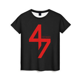 Женская футболка 3D с принтом AGENT 47 HITMAN (НА СПИНЕ) в Новосибирске, 100% полиэфир ( синтетическое хлопкоподобное полотно) | прямой крой, круглый вырез горловины, длина до линии бедер | agent 47 | агент 47 | хитман