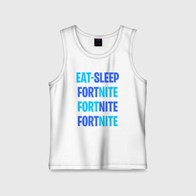 Детская майка хлопок с принтом Eat Sleep Fortnite в Новосибирске,  |  | Тематика изображения на принте: battle royale | fortnite | victory royale | батл роял | фортнайт