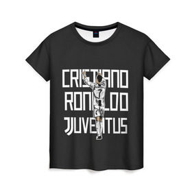 Женская футболка 3D с принтом Cristiano Ronaldo. Juventus в Новосибирске, 100% полиэфир ( синтетическое хлопкоподобное полотно) | прямой крой, круглый вырез горловины, длина до линии бедер | 7 | champion | cr7 | cristiano | footballer | forward | juventus | portugal | ronaldo | крис | криштиану | португалия | реал | рон | роналду | ронни | форвард | футболист | чемпион | ювентус