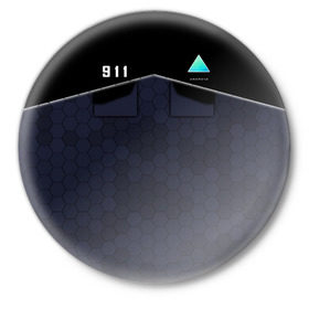 Значок с принтом Detroit COP 911 в Новосибирске,  металл | круглая форма, металлическая застежка в виде булавки | 2038 | become | connor | dbh | detroit | gamer | human | kara | андроид | девиант | детройт | кара | квест | коннор | маркус