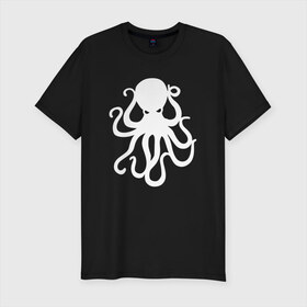Мужская футболка премиум с принтом Осьминог в Новосибирске, 92% хлопок, 8% лайкра | приталенный силуэт, круглый вырез ворота, длина до линии бедра, короткий рукав | mark hoppus | octopus | марк хоппус | осьминог