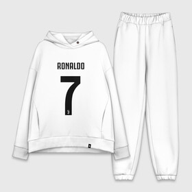 Женский костюм хлопок Oversize с принтом RONALDO JUVE SPORT в Новосибирске,  |  | club | cr7 | fc | football | ronaldo | sport | криштиану роналду | роналдо | спорт | фк | форма | футбольный клуб | ювентус