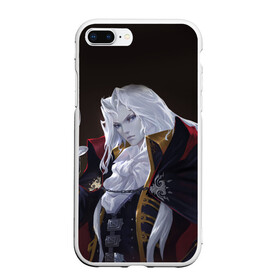 Чехол для iPhone 7Plus/8 Plus матовый с принтом Alucard (Castlevania) в Новосибирске, Силикон | Область печати: задняя сторона чехла, без боковых панелей | вампир | душа | манга | серебряная