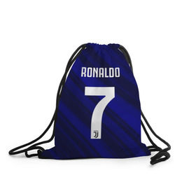 Рюкзак-мешок 3D с принтом RONALDO JUVE SPORT в Новосибирске, 100% полиэстер | плотность ткани — 200 г/м2, размер — 35 х 45 см; лямки — толстые шнурки, застежка на шнуровке, без карманов и подкладки | Тематика изображения на принте: cr7 | fc | клуб | криштиану роналду | роналдо | фк | ювентус