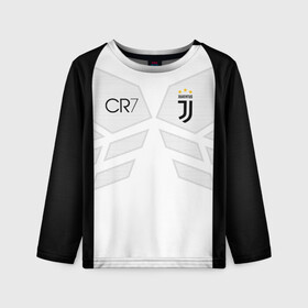 Детский лонгслив 3D с принтом RONALDO JUVE SPORT в Новосибирске, 100% полиэстер | длинные рукава, круглый вырез горловины, полуприлегающий силуэт
 | cr7 | fc juventus | football | juve | juventus | ronaldo | sport | роналдо | спорт | футбол | ювентус