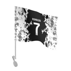 Флаг для автомобиля с принтом RONALDO JUVE SPORT в Новосибирске, 100% полиэстер | Размер: 30*21 см | cr7 | fc | football | ronaldo | sport | криштиану роналду | роналдо | фк | форма | футбольный клуб | ювентус