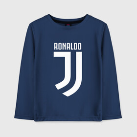 Детский лонгслив хлопок с принтом RONALDO JUVE SPORT в Новосибирске, 100% хлопок | круглый вырез горловины, полуприлегающий силуэт, длина до линии бедер | cr7 | fc | клуб | криштиану роналду | роналдо | фк | ювентус