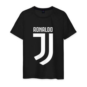 Мужская футболка хлопок с принтом RONALDO JUVE SPORT в Новосибирске, 100% хлопок | прямой крой, круглый вырез горловины, длина до линии бедер, слегка спущенное плечо. | Тематика изображения на принте: cr7 | fc | клуб | криштиану роналду | роналдо | фк | ювентус