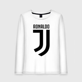 Женский лонгслив хлопок с принтом RONALDO JUVE SPORT в Новосибирске, 100% хлопок |  | cr7 | fc | клуб | криштиану роналду | роналдо | фк | ювентус