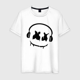 Мужская футболка хлопок с принтом Music в Новосибирске, 100% хлопок | прямой крой, круглый вырез горловины, длина до линии бедер, слегка спущенное плечо. | electronic music | marshmello | маршмеллоу | электронная музыка