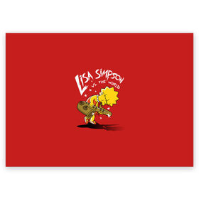 Поздравительная открытка с принтом Лиза Симпсон в Новосибирске, 100% бумага | плотность бумаги 280 г/м2, матовая, на обратной стороне линовка и место для марки
 | homer | lisa | simpson | simpsons | барт | гомер | лиза | мульт | мультик | мультфильм | симпсон | симпсоны