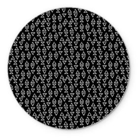 Коврик круглый с принтом ВЕДЬМАЧЬИ ЗНАКИ в Новосибирске, резина и полиэстер | круглая форма, изображение наносится на всю лицевую часть | the witcher | аард | аксий | ведьмак | геральт | игни | ирден | квэн | магия | паттерн | руны | черно белый