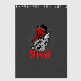 Скетчбук с принтом Slipknot в Новосибирске, 100% бумага
 | 48 листов, плотность листов — 100 г/м2, плотность картонной обложки — 250 г/м2. Листы скреплены сверху удобной пружинной спиралью | slipknot | грув | джей вайнберг | кори тейлор | крис фен | крэйг джонс | метал | мик томсон | музыка | ню | петля | рок | сид уилсон | скользящий узел | слайпкнот | слипкнот | слипнот | удавка