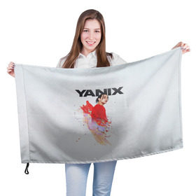 Флаг 3D с принтом Yanix в Новосибирске, 100% полиэстер | плотность ткани — 95 г/м2, размер — 67 х 109 см. Принт наносится с одной стороны | 