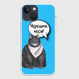 Чехол для iPhone 13 mini с принтом Толстый кот в Новосибирске,  |  | еда | кот | кушать | мем | черешня