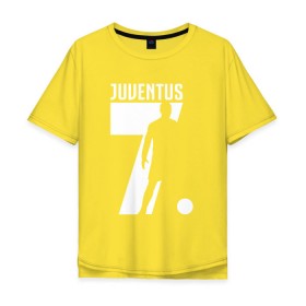 Мужская футболка хлопок Oversize с принтом RONALDO JUVE SPORT в Новосибирске, 100% хлопок | свободный крой, круглый ворот, “спинка” длиннее передней части | 