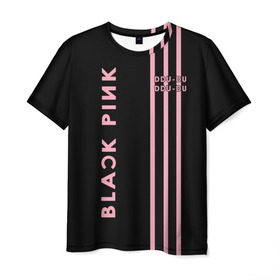 Мужская футболка 3D с принтом BlackPink в Новосибирске, 100% полиэфир | прямой крой, круглый вырез горловины, длина до линии бедер | blackpink | ddu du ddu du | k pop | блекпинк | дду ду дду ду | дженни | джису | лисы | розэ