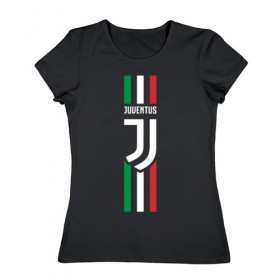 Женская футболка хлопок с принтом Juventus Italy в Новосибирске, 100% хлопок | прямой крой, круглый вырез горловины, длина до линии бедер, слегка спущенное плечо | cristiano | juve | италия | криштиану | роналдо | роналду | юве | ювентус