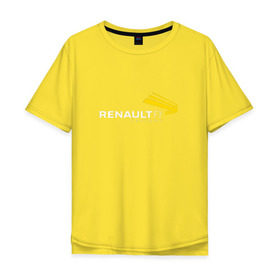 Мужская футболка хлопок Oversize с принтом renault в Новосибирске, 100% хлопок | свободный крой, круглый ворот, “спинка” длиннее передней части | f 1 | formula 1 | ф 1 | формула 1